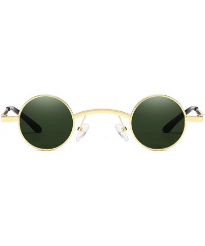 Round Unisex Sunglasses Retro Gold Grey Drive Holiday Round Non-Polarized UV400 - Gold - CR18R09I0AH $9.75