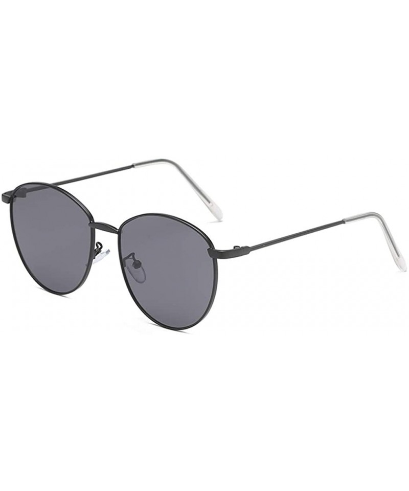 Butterfly Unisex Classic Oval Shape Vintage Metal Full Frame Sunglasses Retro Glasses - E - CA196QWN7XK $16.15
