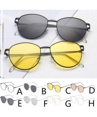 Butterfly Unisex Classic Oval Shape Vintage Metal Full Frame Sunglasses Retro Glasses - E - CA196QWN7XK $16.15
