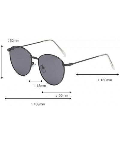 Butterfly Unisex Classic Oval Shape Vintage Metal Full Frame Sunglasses Retro Glasses - E - CA196QWN7XK $16.15
