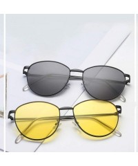 Butterfly Unisex Classic Oval Shape Vintage Metal Full Frame Sunglasses Retro Glasses - E - CA196QWN7XK $16.15