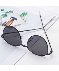 Butterfly Unisex Classic Oval Shape Vintage Metal Full Frame Sunglasses Retro Glasses - E - CA196QWN7XK $16.15