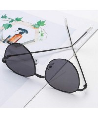 Butterfly Unisex Classic Oval Shape Vintage Metal Full Frame Sunglasses Retro Glasses - E - CA196QWN7XK $8.85