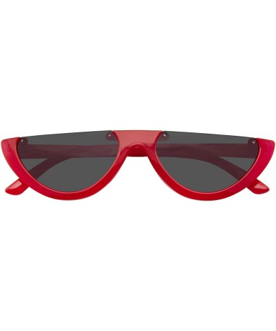 Goggle Women Vintage Half Frame Cat Eye Sunglasses Ladies Fashion Eyewear Retro - Red - C718WO00E2N $20.33