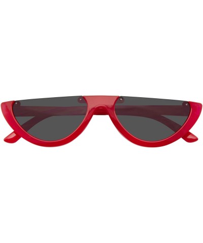 Goggle Women Vintage Half Frame Cat Eye Sunglasses Ladies Fashion Eyewear Retro - Red - C718WO00E2N $11.62