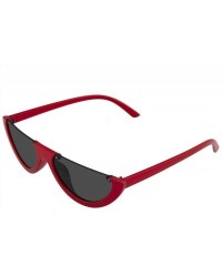 Goggle Women Vintage Half Frame Cat Eye Sunglasses Ladies Fashion Eyewear Retro - Red - C718WO00E2N $11.62