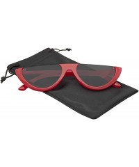 Goggle Women Vintage Half Frame Cat Eye Sunglasses Ladies Fashion Eyewear Retro - Red - C718WO00E2N $11.62