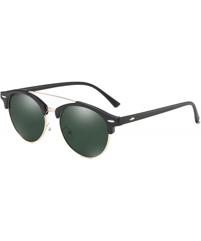 Round Unique round Polarized Sunglasses Men Women Fashion Driving Sunglasses Vintage - Black/Black - CU1855GQMHM $18.74