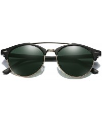 Round Unique round Polarized Sunglasses Men Women Fashion Driving Sunglasses Vintage - Black/Black - CU1855GQMHM $11.44