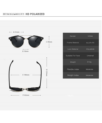 Round Unique round Polarized Sunglasses Men Women Fashion Driving Sunglasses Vintage - Black/Black - CU1855GQMHM $11.44