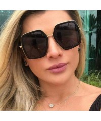 Square Big Shiny Sunglasses For Women 2019 New Oversized Square G Red Green Brand Blue - Pink - C018XGGW928 $8.20