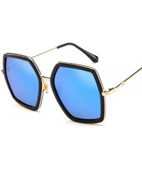 Square Big Shiny Sunglasses For Women 2019 New Oversized Square G Red Green Brand Blue - Pink - C018XGGW928 $17.57
