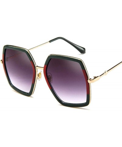 Square Big Shiny Sunglasses For Women 2019 New Oversized Square G Red Green Brand Blue - Pink - C018XGGW928 $17.57