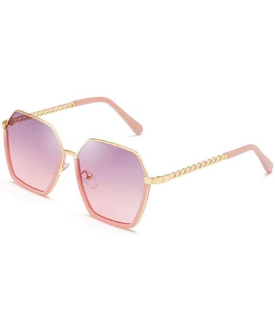 Sport Gold Plastic Sunglasses Trendy Sunglasses Women-Purple powder on powder box - CW197ZOKT6S $14.29