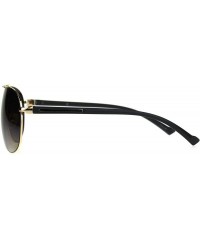 Oversized Designer Exposed Lens Officer Pilots Luxury Fashion Sunglasses - Gold Brown Smoke - C8189I432ZL $18.41