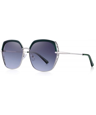 Cat Eye Classic Women's Polarized Sunglasses for Women Mirrored Lens - Green - CQ18RAS7U0G $40.52