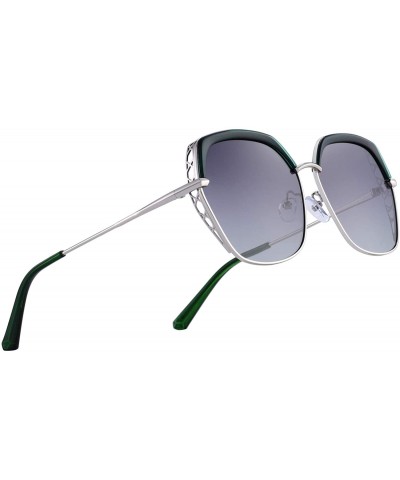 Cat Eye Classic Women's Polarized Sunglasses for Women Mirrored Lens - Green - CQ18RAS7U0G $16.65