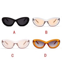 Sport Womens Fashion Cat Eye Small Frame Sunglasses Oval Vintage Sunglasses Eyeglasses - D - CI18TQY84X8 $7.42