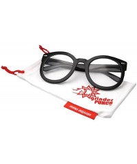 Round Women's Designer Inspired Oversized Round Circle Sunglasses Mod Fashion - Black - Clear Lens - CG119JOA577 $8.00