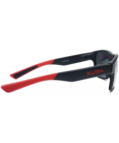 Rectangular Outdoor Dual Colored Sports Fashion Wraparound Square Mirrored Revo Lens Sunglasses For Men - CV18UEWIUDW $15.88