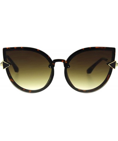 Cat Eye Womens Oversize Cat Eye Bolt Crooked Arm Designer Sunglasses - Tortoise Gradient Brown - C218SQDCM3D $14.14