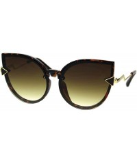 Cat Eye Womens Oversize Cat Eye Bolt Crooked Arm Designer Sunglasses - Tortoise Gradient Brown - C218SQDCM3D $14.14