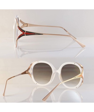 Square Oversize Luxury Open Metal Temple Round Square Sunglasses A269 - White Green - C618R45TK28 $15.86