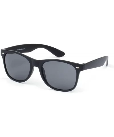 Oversized E15 Classic Wayfarer Pillowed Rectangle Mirrored Lens Sunglasses With Protection Eye Glasses - Black - Black - CX17...