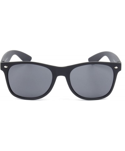 Oversized E15 Classic Wayfarer Pillowed Rectangle Mirrored Lens Sunglasses With Protection Eye Glasses - Black - Black - CX17...