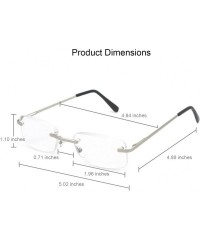 Rimless Rimless Reading Glasses Frameless Readers - 3pk Silver - CG12BI2WKXF $11.92