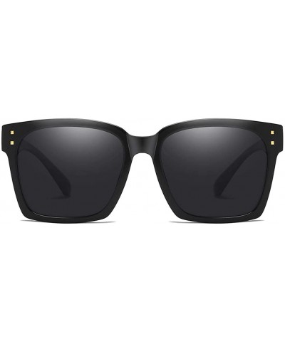 Oval Unisex Sunglasses Retro Black Drive Holiday Oval Polarized UV400 - Black - CN18R0ROIGC $9.33