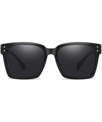 Oval Unisex Sunglasses Retro Black Drive Holiday Oval Polarized UV400 - Black - CN18R0ROIGC $9.33