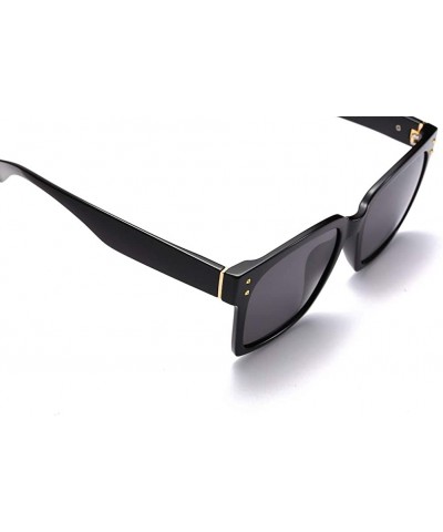 Oval Unisex Sunglasses Retro Black Drive Holiday Oval Polarized UV400 - Black - CN18R0ROIGC $9.33