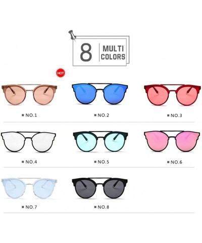 Cat Eye Mirrored Fashion moldable Sunglasses - No.7 - C7197WZO0ON $20.02