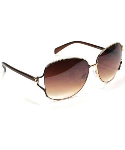 Aviator Women's Aviator Sunglasses 6005 - Brown - C111ERZDV8J $18.94