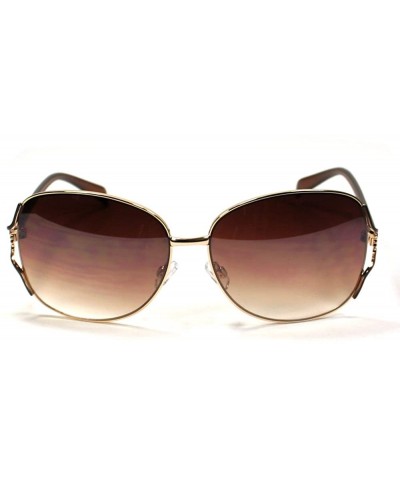 Aviator Women's Aviator Sunglasses 6005 - Brown - C111ERZDV8J $7.97