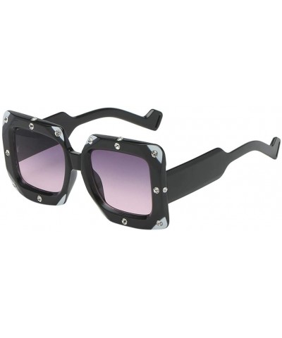 Rectangular Oversized Glasses for Men Women Stylish Sunglasses UV Pretection Sun Glasses - E - CV18X7HD049 $18.23