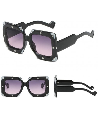 Rectangular Oversized Glasses for Men Women Stylish Sunglasses UV Pretection Sun Glasses - E - CV18X7HD049 $11.74