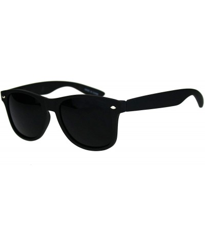 Rectangular Super Dark Black Lens Neon Horn Rim Hipster Plastic Sunglasses - Black - C718LMNRROU $21.24