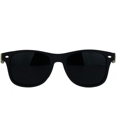 Rectangular Super Dark Black Lens Neon Horn Rim Hipster Plastic Sunglasses - Black - C718LMNRROU $7.64