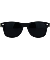Rectangular Super Dark Black Lens Neon Horn Rim Hipster Plastic Sunglasses - Black - C718LMNRROU $18.61