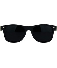 Rectangular Super Dark Black Lens Neon Horn Rim Hipster Plastic Sunglasses - Black - C718LMNRROU $7.64