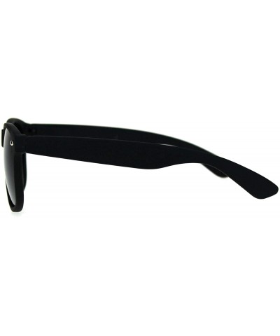 Rectangular Super Dark Black Lens Neon Horn Rim Hipster Plastic Sunglasses - Black - C718LMNRROU $7.64