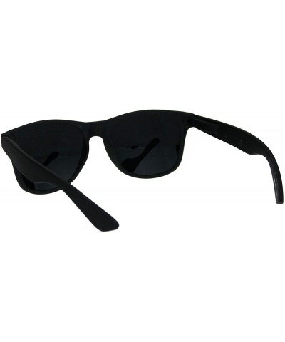 Rectangular Super Dark Black Lens Neon Horn Rim Hipster Plastic Sunglasses - Black - C718LMNRROU $7.64