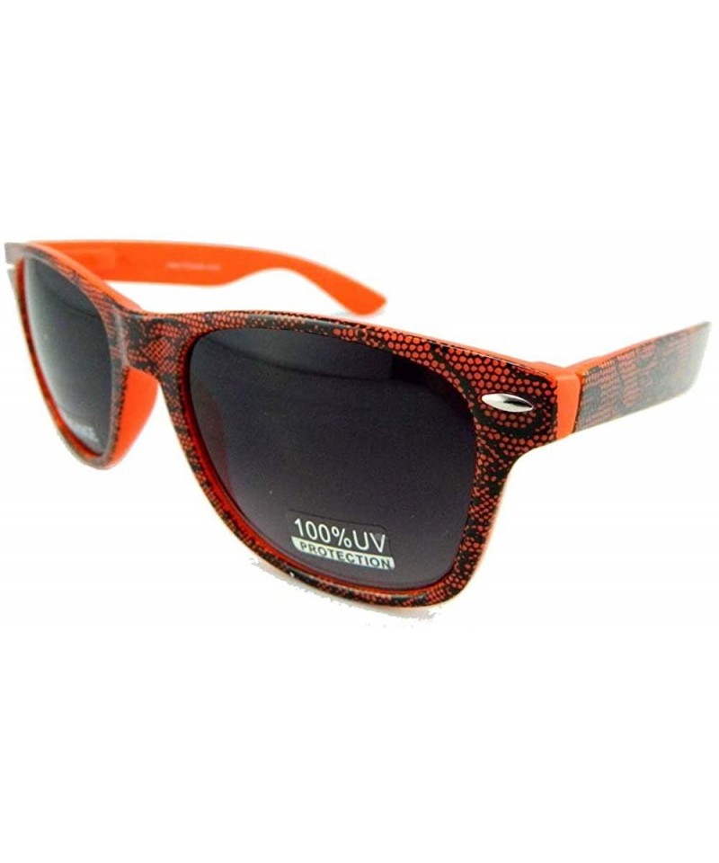Wayfarer New Promotional Wayfarer Retro Sunglasses With Spring Temple - Black Lace - Orange - CC11F4PH4BL $8.89