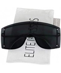 Oversized OVERSIZED VINTAGE RETRO Huge Big MASK SHIELD Half Face Owen Style SUNGLASSES - Black and Red - CK18ILERMKD $41.80