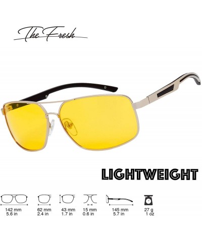 Cat Eye Men Women Driving Polarized HD Sight Night Vision Driving Anti-Glare Glasses Yellow Lens Frame Ultra Light - CN18L3XA...