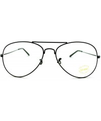 Aviator Clear Lens Glasses Unisex Thin Metal Aviator Eyeglasses Frame - Black - CN11IELOCWB $12.10