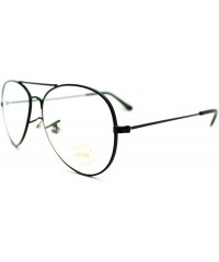 Aviator Clear Lens Glasses Unisex Thin Metal Aviator Eyeglasses Frame - Black - CN11IELOCWB $12.10