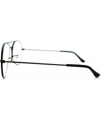 Aviator Clear Lens Glasses Unisex Thin Metal Aviator Eyeglasses Frame - Black - CN11IELOCWB $12.10